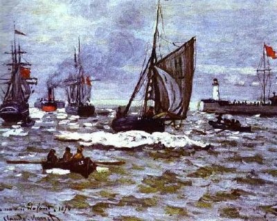 Claude Monet. Die Einfahrt zum Hafen von Honfleur. 1867.