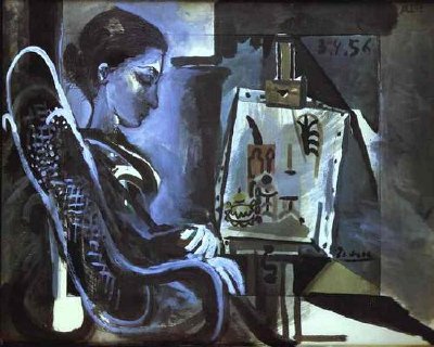 Pablo Picasso. Jacqueline i studion. 1957.