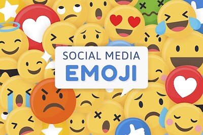 Mistura divertida de emojis de mídia social