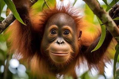 Orangutang i djungeln