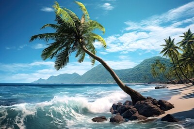 Palm Tree by the Ocean jigsaw puzzle