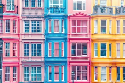 各種顏色的建築