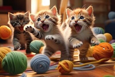 gatitos juguetones