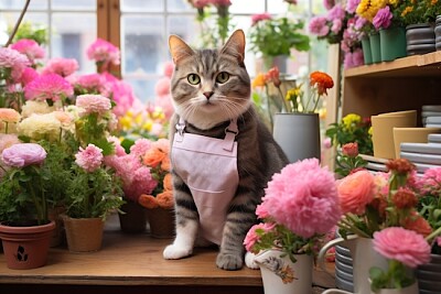 Gato de flores 