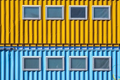 Yellow and Blue Containers