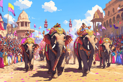 Dancing Elephants in Festival