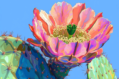 Close-up of a Blooming Cactus