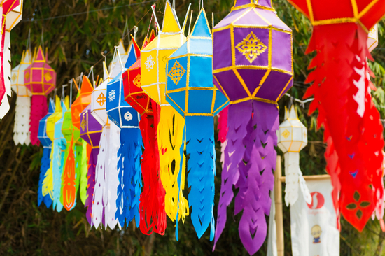 Colorful Lanna Buddhist Paper Lantern made for Ann