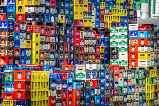 Pile of Beverages Crates