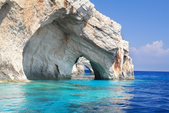 Blå grottor på Zakynthos, Grekland