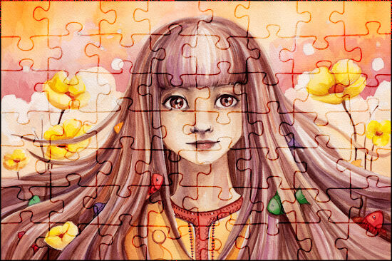 Painting Girl Face Jigsaw Puzzle Online | Jspuzzles.Com