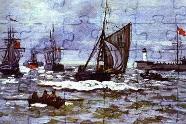 Claude Monet. The Entrance to the Port of Honfleur. 1867. jigsaw puzzle