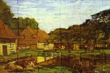 Claude Monet. Farm Courtyard in Normandy. c.1863. jigsaw puzzle