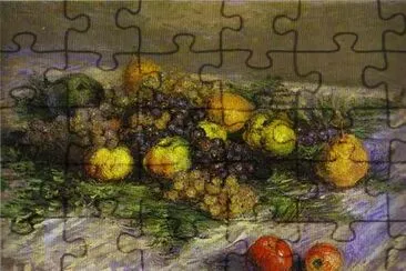 Claude Monet. Still Life with Pears and Grapes. 1880. jigsaw puzzle