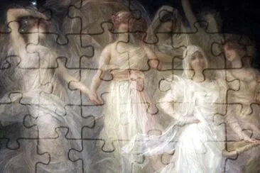 An old fresco on the wall of an amphitheater in the University of La Sorbonne, Paris, Fran jigsaw puzzle