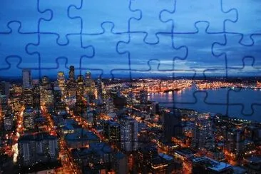 Seattle at twillight jigsaw puzzle