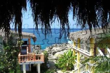 Jamaïque, maisons sur la plage