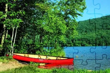 A boat and a lake jigsaw puzzle