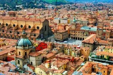 Bolognas stora torg, Italien