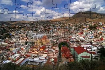 Färgglada hus i Guanajuato, Mexiko