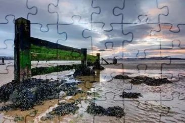 Seaside During Low Tide at Sunset jigsaw puzzle