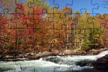 Waterfall in Autumn jigsaw puzzle