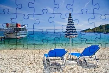 Beach Scene from Corfu Island, Greece jigsaw puzzle