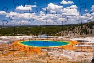 Grand Prismatic Spring, el Parque Nacional Yellowstone, Wyoming, EE.