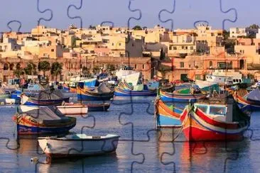 פאזל של כפר הדייגים Marsaxlokk, מלטה