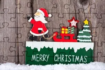 Christmas Card with Wooden Sign jigsaw puzzle