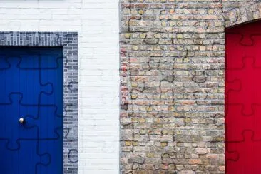 Brick Wall and Colorful Door jigsaw puzzle