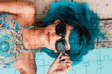 Blue jigsaw puzzle