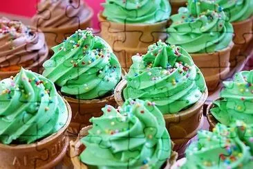 Grüner Cupcake