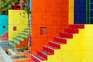 Colorful housing ladder jigsaw puzzle