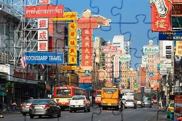 Chinatown, Yowarat road, Bangkok. Thailand jigsaw puzzle