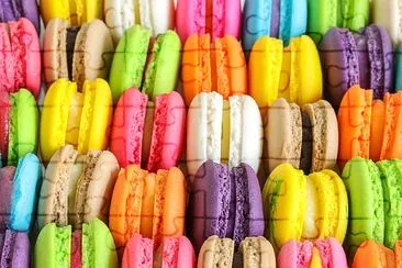 Fundo colorido de macarons franceses