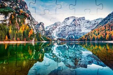 Colorful autumn landscape in Italian Alps, Italy jigsaw puzzle