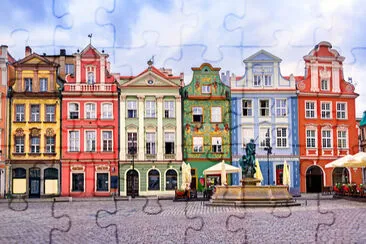 Colorful renaissance facades on the central market jigsaw puzzle