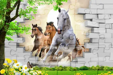 3D Running Hourse jigsaw puzzle