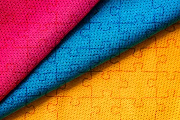 Red, blue and yellow jersey fabric texture backgro jigsaw puzzle