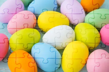 Colorful Easter eggs background. Holiday in spring jigsaw puzzle