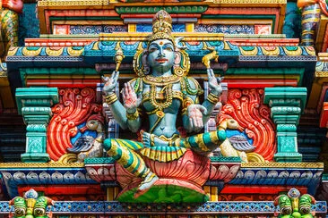 Thailand, Bangkok, Exterior detail of Sri Mariamma jigsaw puzzle