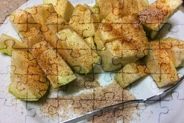 Cut guavas sprinkled with sour plum power jigsaw puzzle