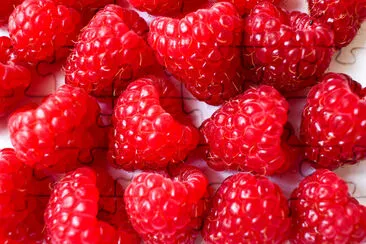 Composition of many raspberries isolated on white  jigsaw puzzle