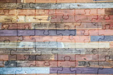 Multicolored teak wood wall background. jigsaw puzzle