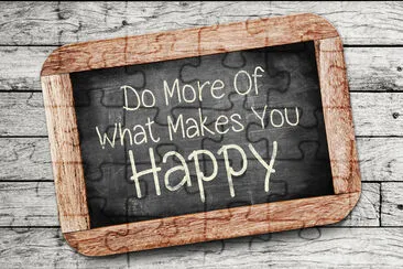 Do More Of What Makes You Happy Concept ,written o jigsaw puzzle