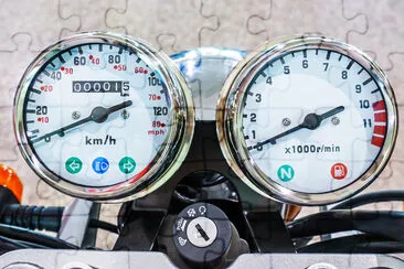 Gauges of vintage classic motorcycle jigsaw puzzle