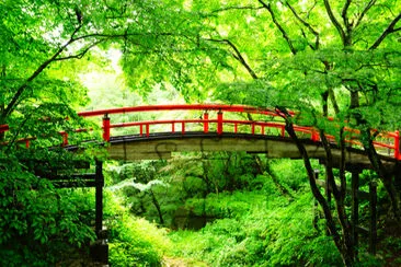 Red Bridge, Ikaho Onsen, Gunma, Japan jigsaw puzzle