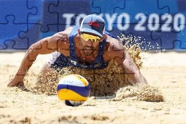 Competizione Beach Volley - USA contro Qatar