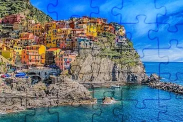 Picturous Town Over the Ocean jigsaw puzzle